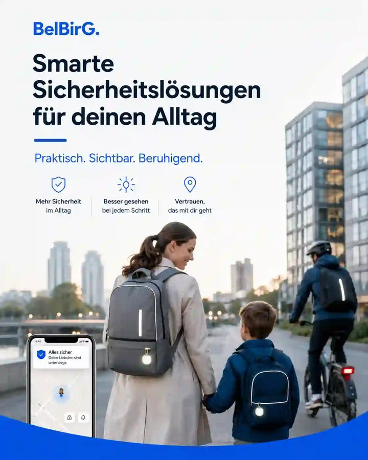 Smarte Sicherheitslösungen für Kinder mit reflektierendem Rucksack und Standort-App