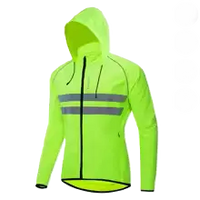 Reflektierende Jacke mit Kapuze Vergleich mit klassischer grüner Jacke