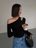 Off - Shoulder Crop Top mit Hollow - Out - Belbirg