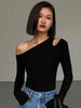 Off - Shoulder Crop Top mit Hollow - Out - Belbirg