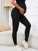 Schwangerschafts-Yogahosen in Schwarz, atmungsaktiv und elastisch, ideal für schwangere Frauen, schick und bequem.